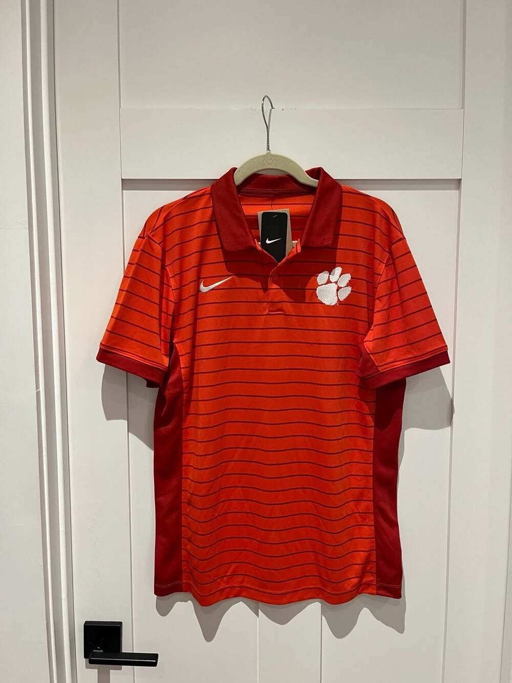 Nike Clemson Tigers Primetime Victory Striped Dri-FIT Polo